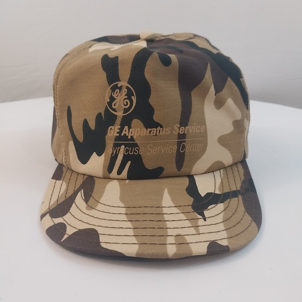GE General Electric Syracuse Service Center Camo Snapback Hat Cap Made In USA‎